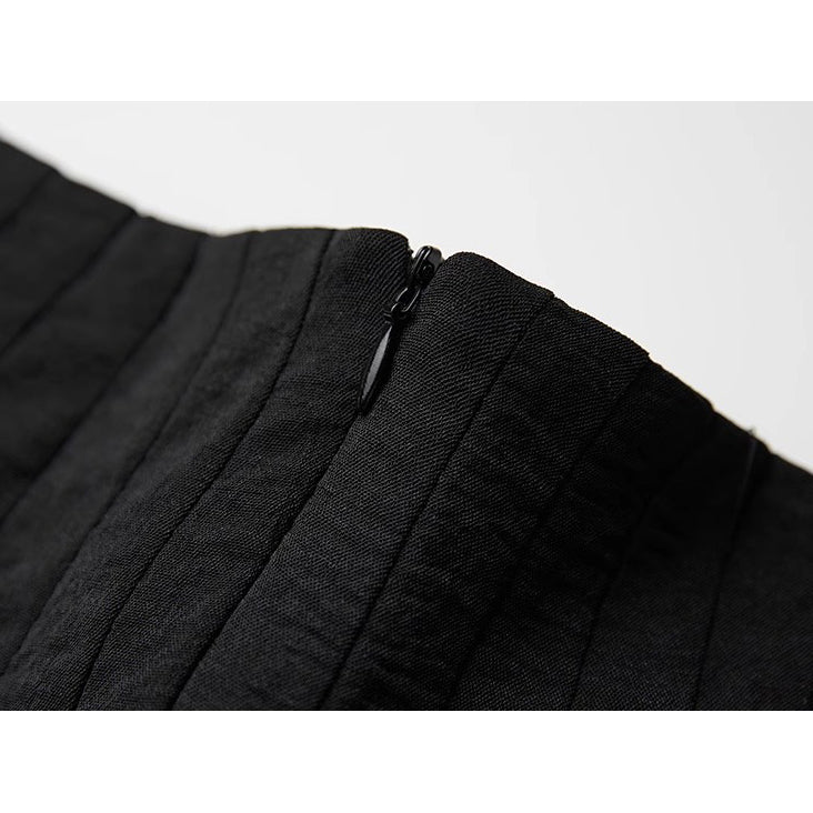 Black and White Fringe Long Skirt