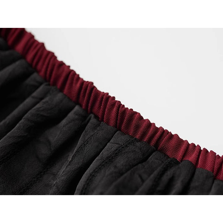 Black Striped Wide Pants