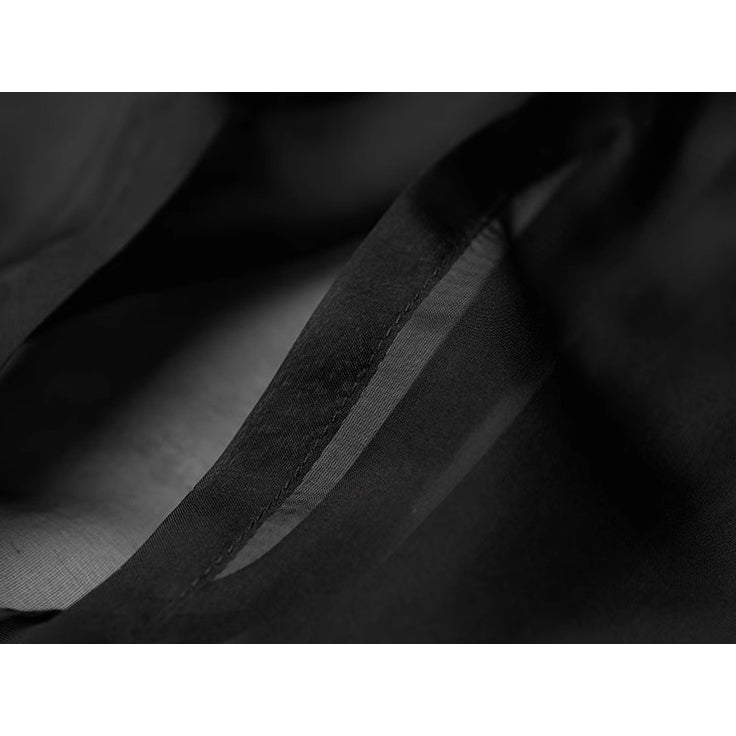 Black Silk Hooded Bolero Tops