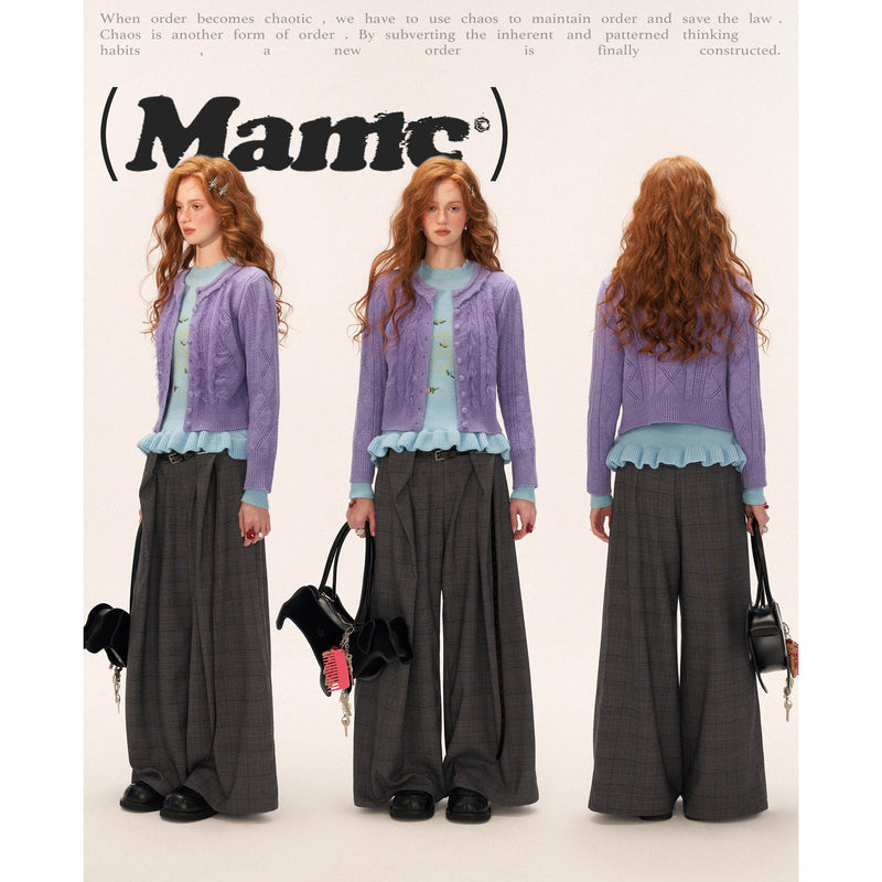 Frill Collar Knit Cardigan