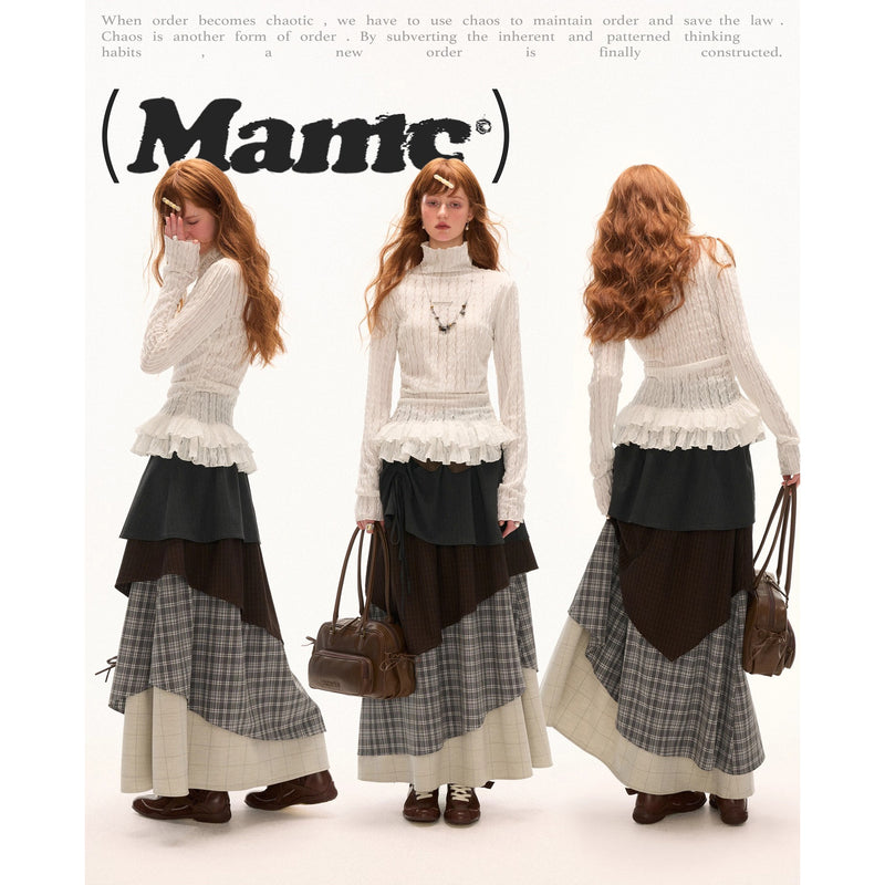 Double Frill High Neck Top