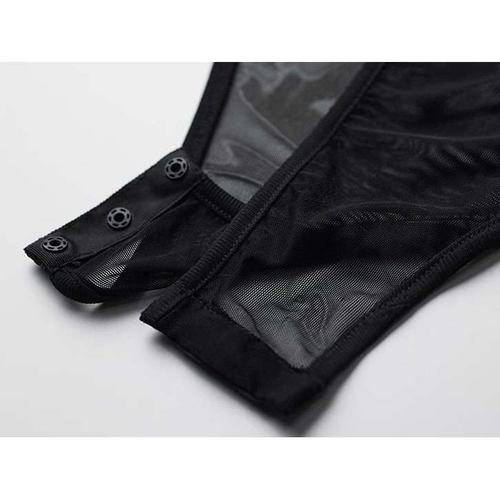 Black China Sleeveless Bodysuit