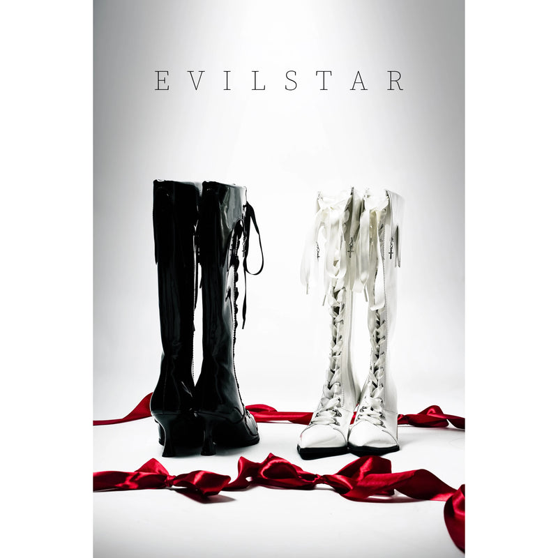 貴族令嬢の編み上げゴシックロングブーツ - White[2026年3月上旬-3月下旬発送予定]