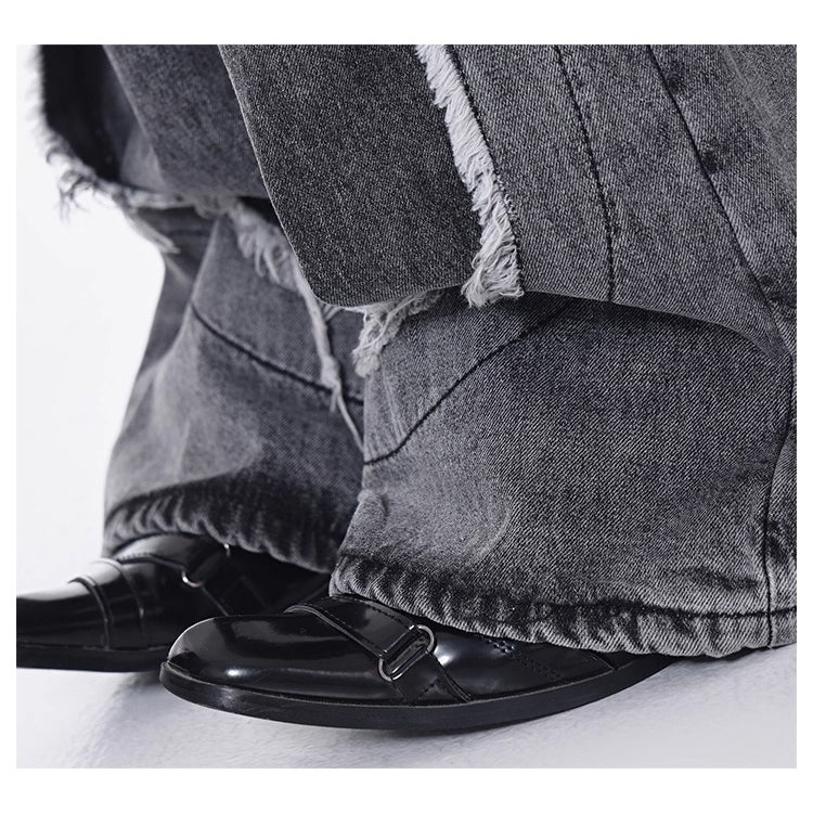 Distressed Wide Denim Pants