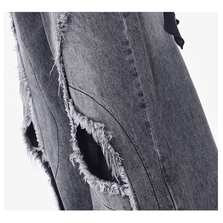 Distressed Wide Denim Pants