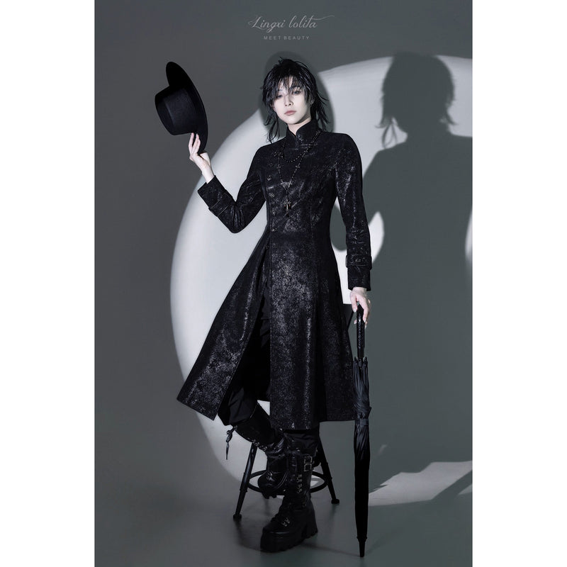 脊椎骨格の刺繍ゴシックコート