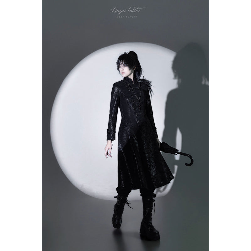 脊椎骨格の刺繍ゴシックコート