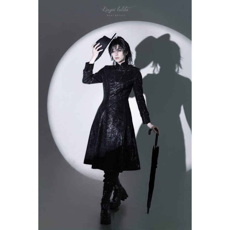 脊椎骨格の刺繍ゴシックコート