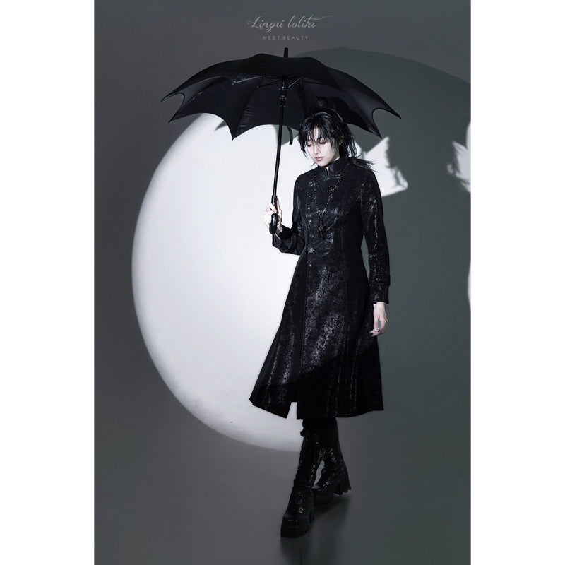 脊椎骨格の刺繍ゴシックコート