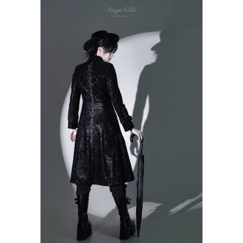 脊椎骨格の刺繍ゴシックコート