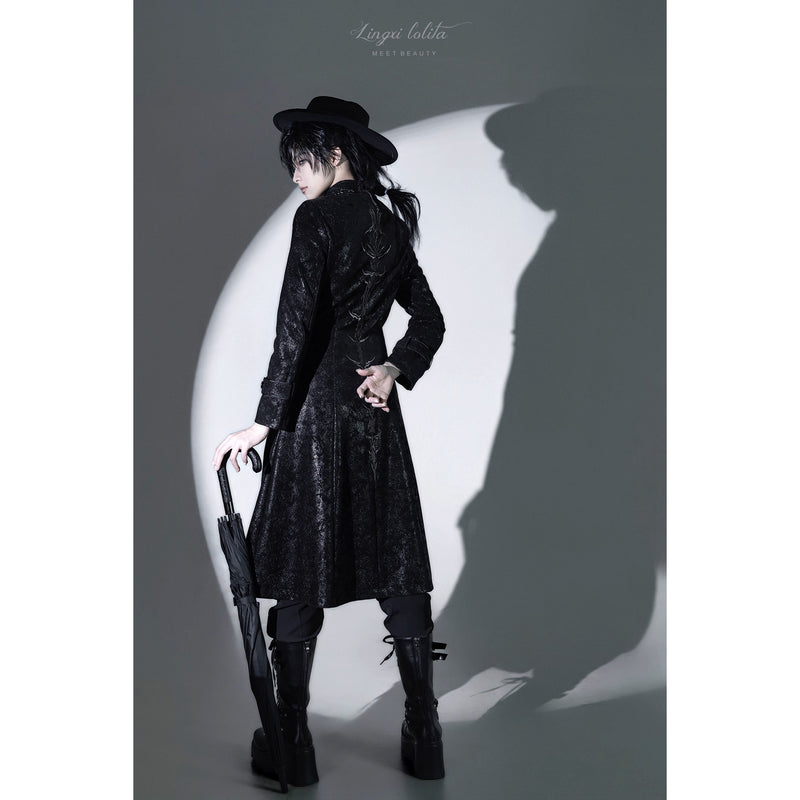 脊椎骨格の刺繍ゴシックコート