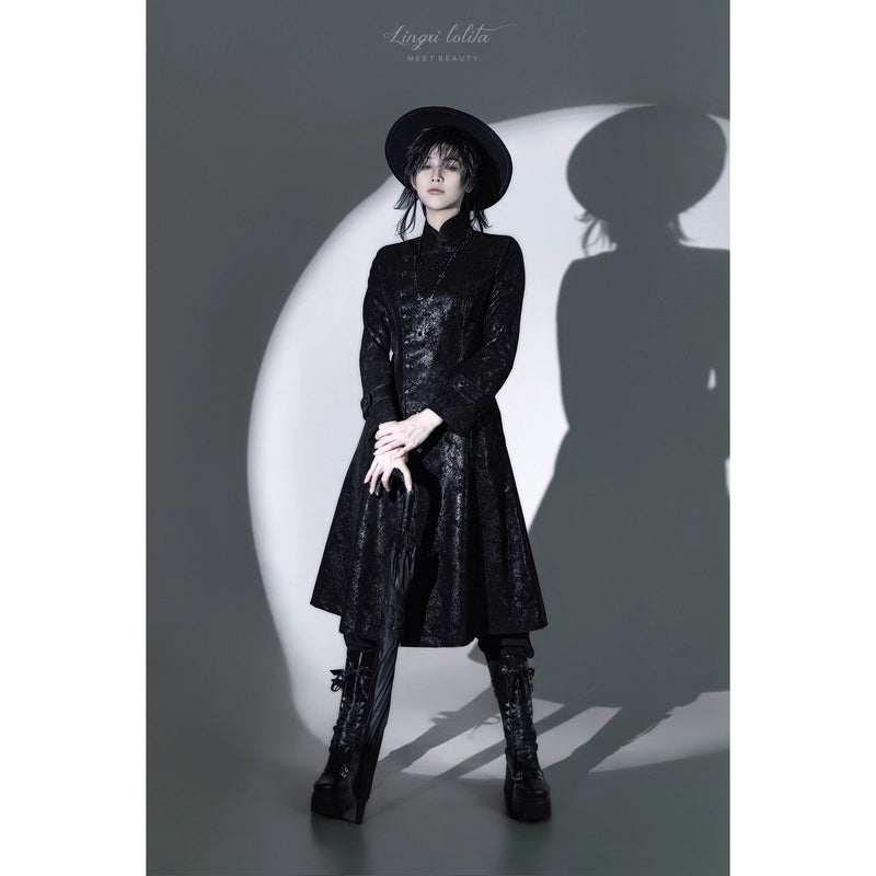 脊椎骨格の刺繍ゴシックコート