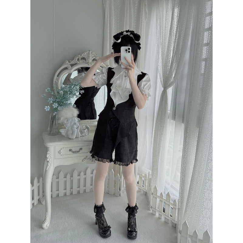 黒の貴公子の編み上げハーフパンツ[2025年8月中旬-9月上旬発送予定]