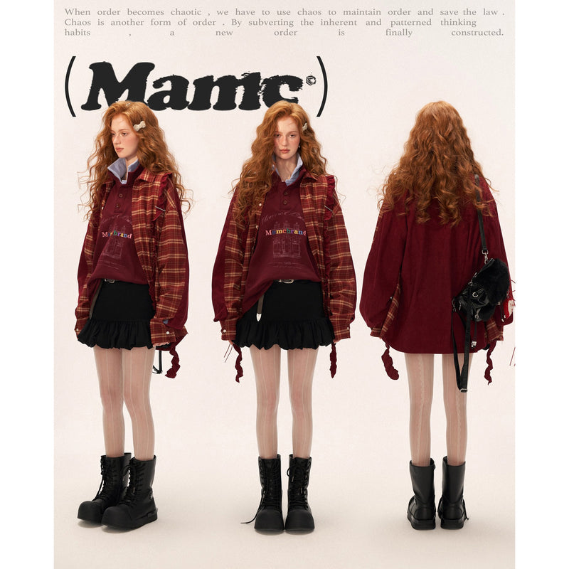 American Vintage Check Frill Shirt