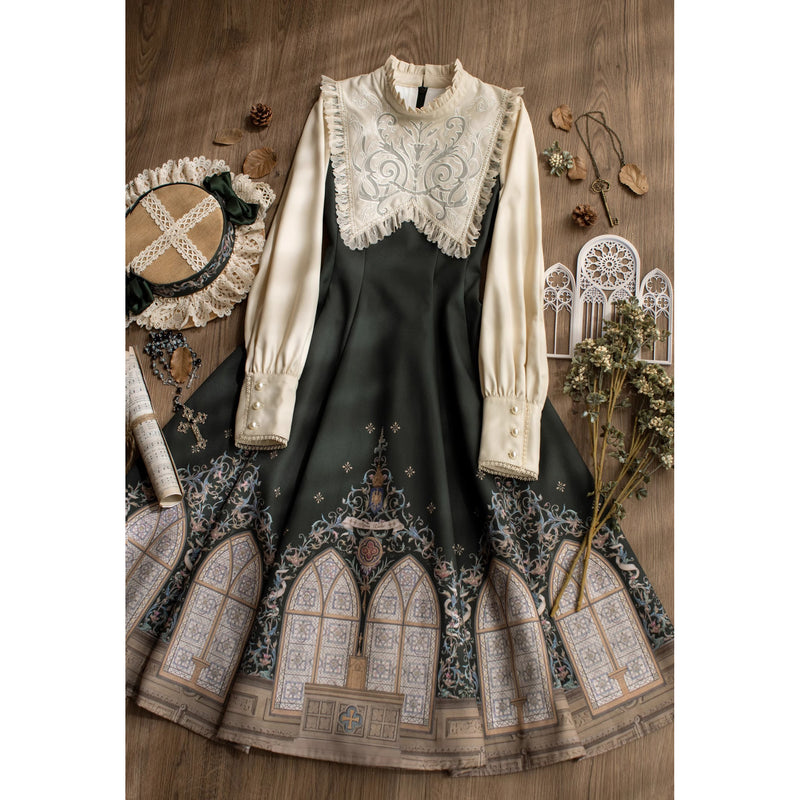 大聖堂の挿絵クラシカルワンピース[2026年2月上旬-3月上旬発送予定]