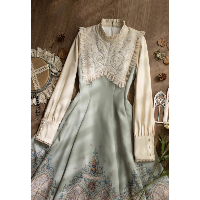 大聖堂の挿絵クラシカルワンピース[2026年2月上旬-3月上旬発送予定]