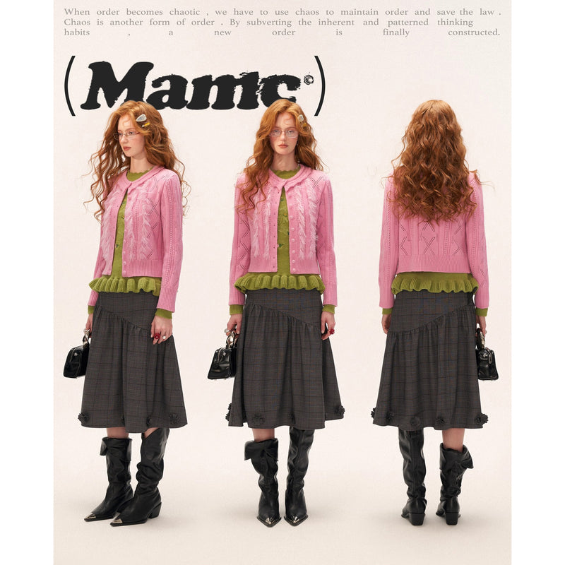 Frill Collar Knit Cardigan