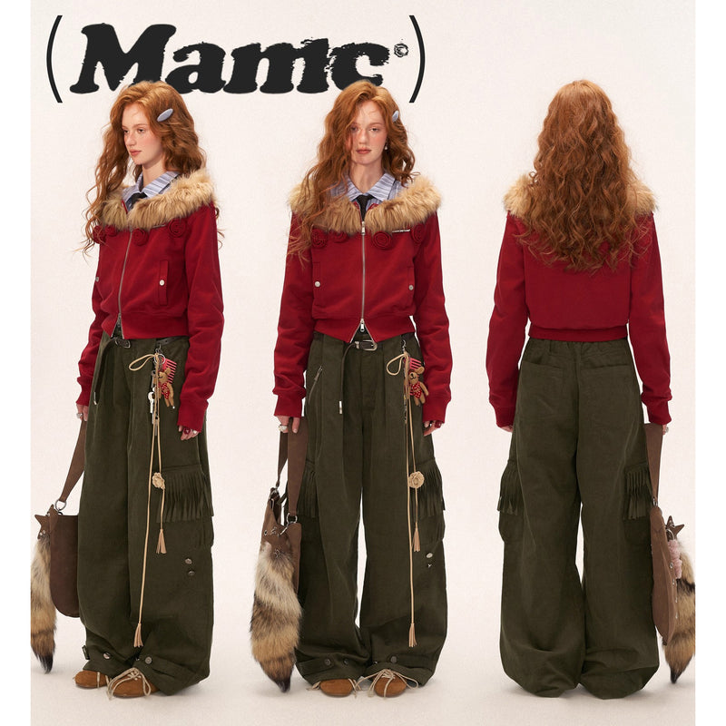 Rose Flower Zip-up Sweat Jacket