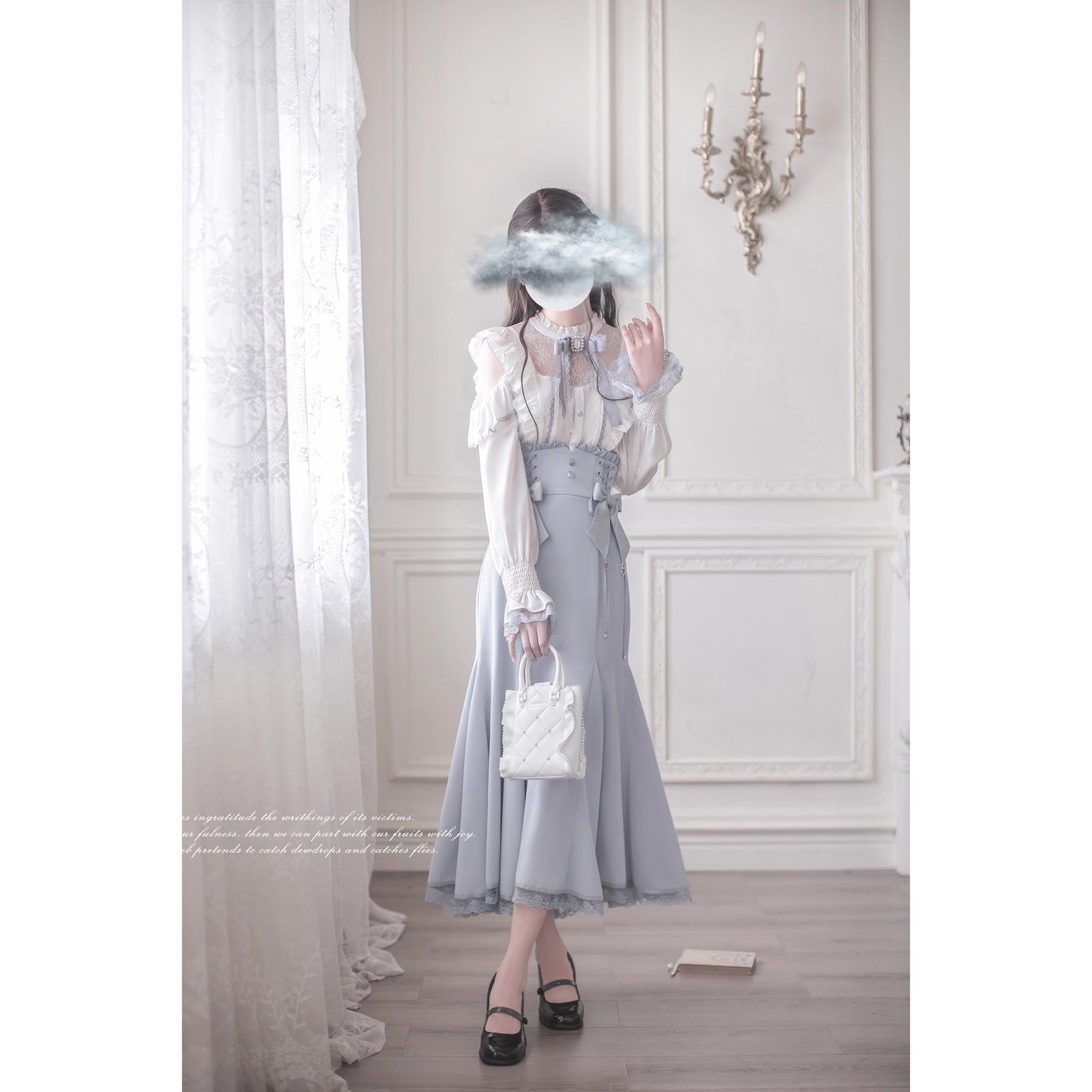 水色の令嬢のフリルトップスとコルセットスカート – ManusMachina