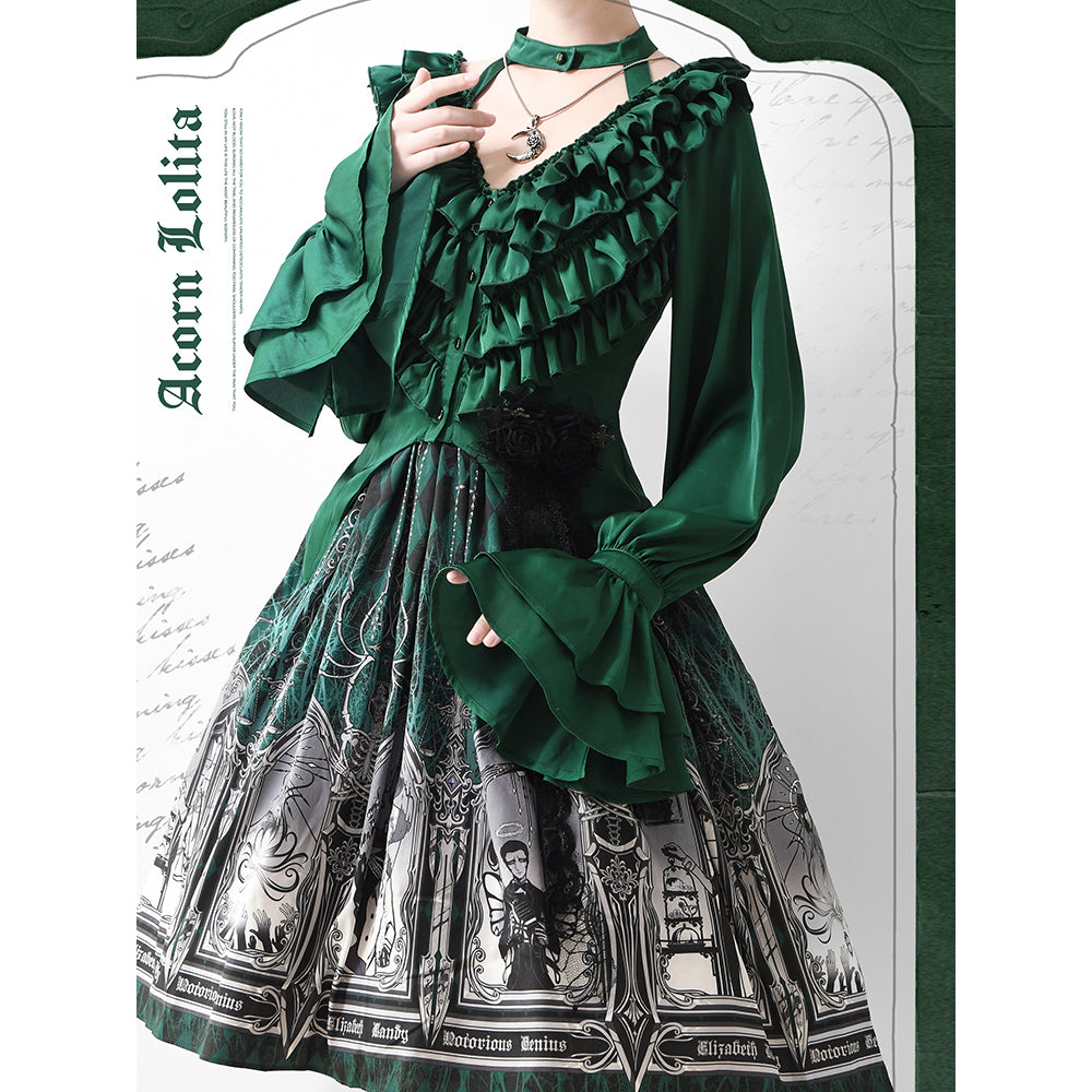 LO52 オリジナル 学院風 復古 ブラウス服 ゴシック lolita