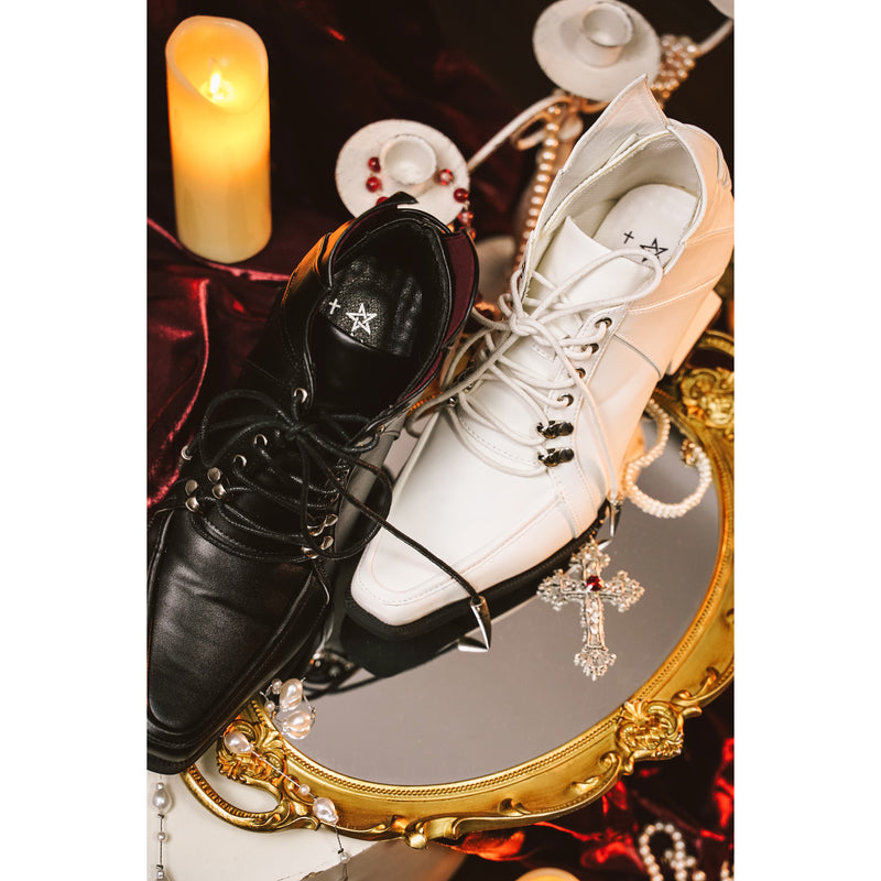 Vampire Lace-up Heeled Shoes - Black[2025年11月上旬-11月下旬発送予定]