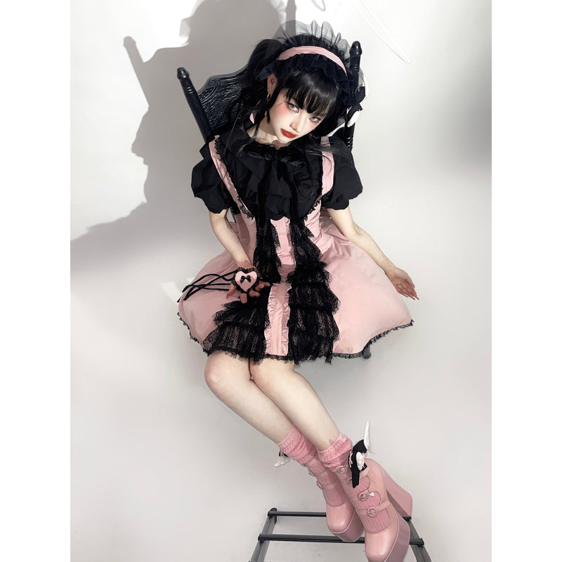 天使なお嬢様のジャンパースカート - Pink × Black[2025年5月上旬-6月上旬発送予定]