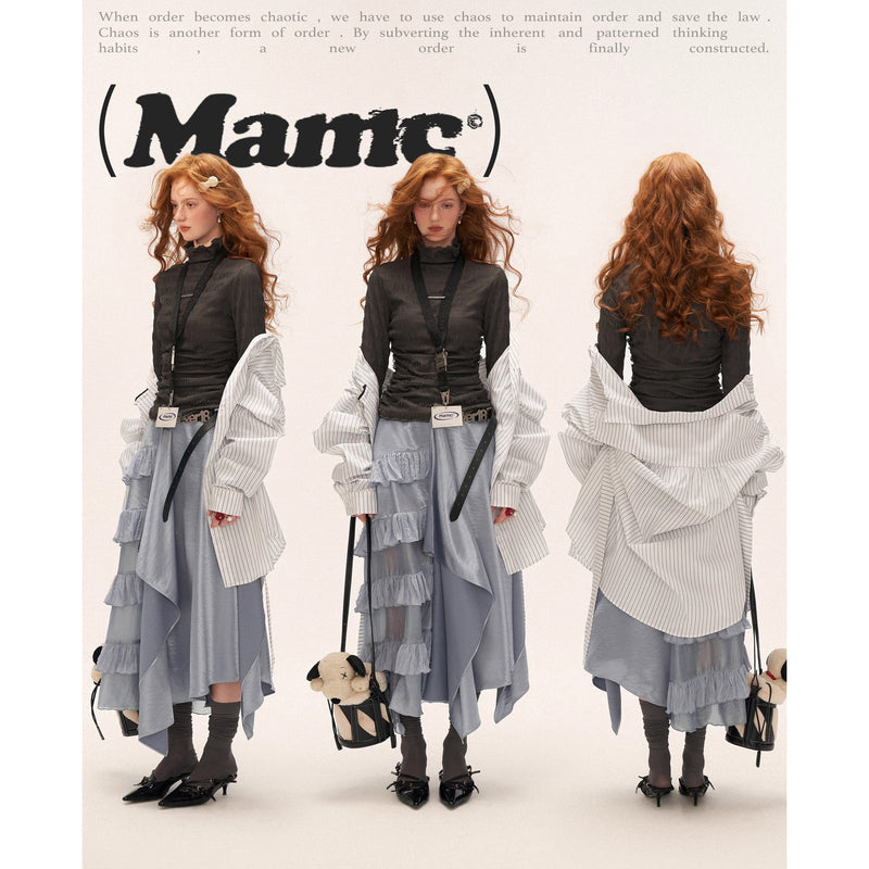 Irregular Texture Sheer Long Skirt