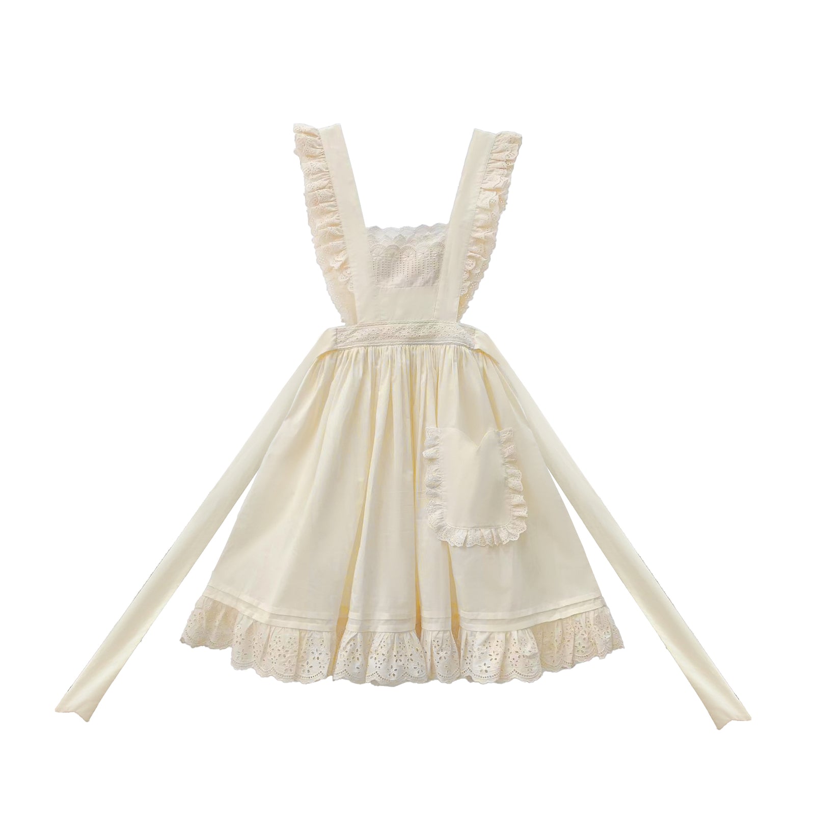 MANUSMACHINA 蒲公英色のレトロワンピースとエプロン 蒲公英色のレトロ