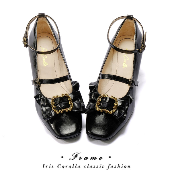 Court Ball Mary Jane Pumps - Glossy Black[2026年1月上旬-1月下旬発送予定]