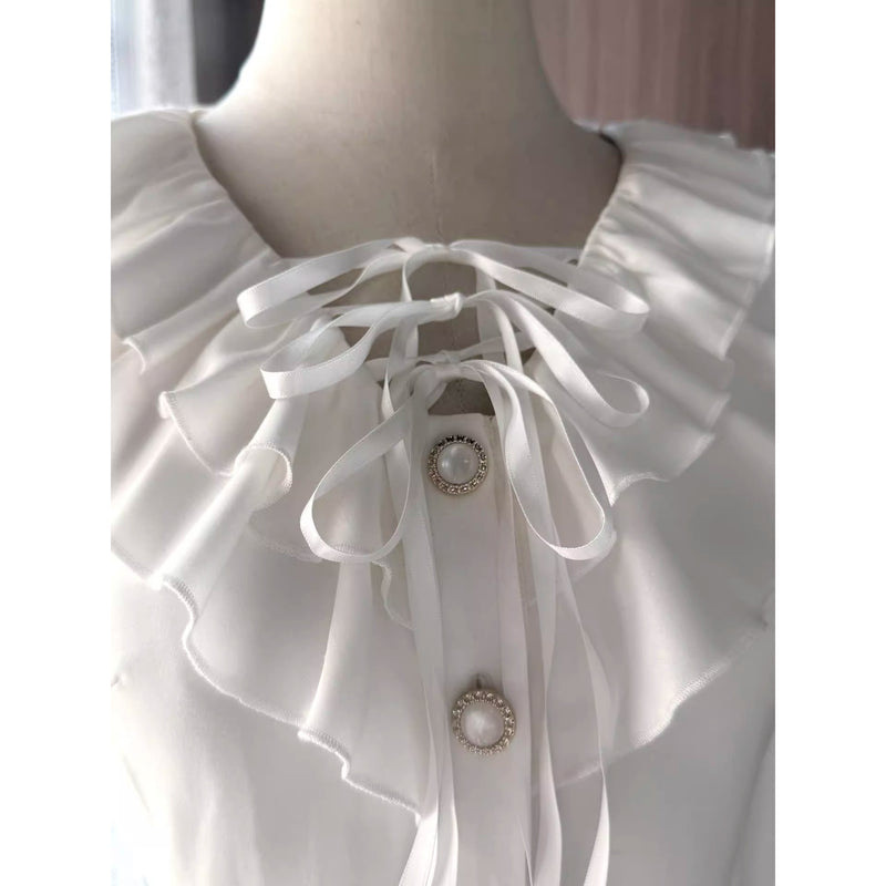 男爵令嬢のヴィクトリアンブラウス - White[2026年2月中旬-3月中旬発送予定]