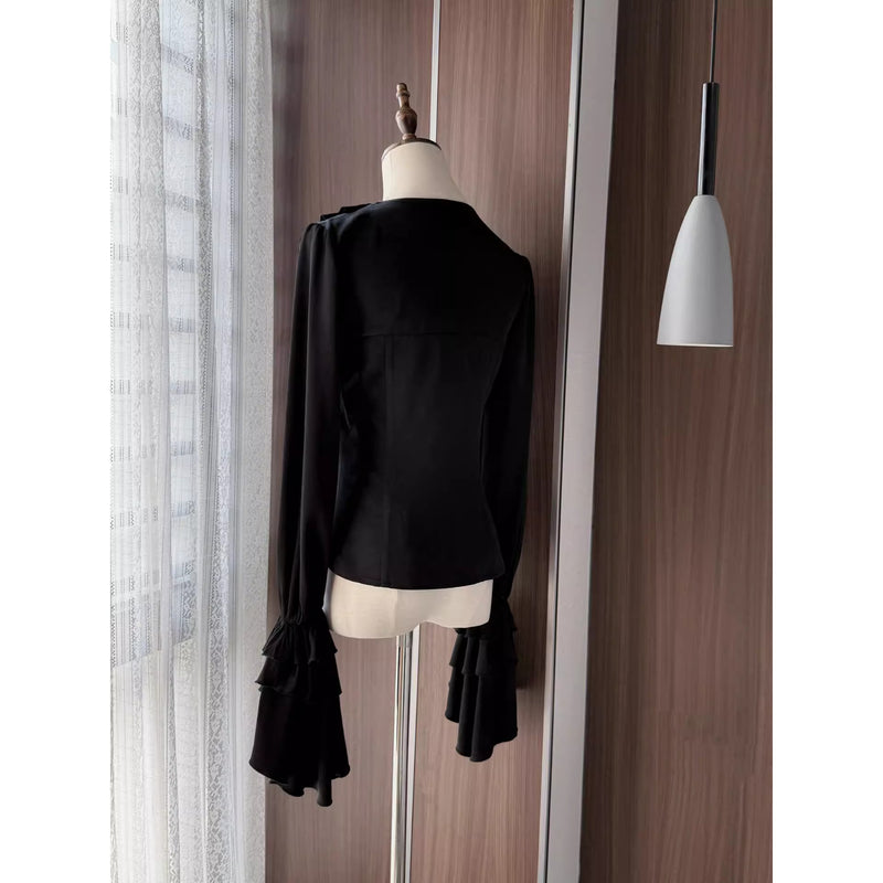 男爵令嬢のヴィクトリアンブラウス - Black[2026年2月中旬-3月中旬発送予定]