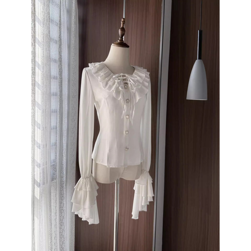 男爵令嬢のヴィクトリアンブラウス - White[2026年2月中旬-3月中旬発送予定]