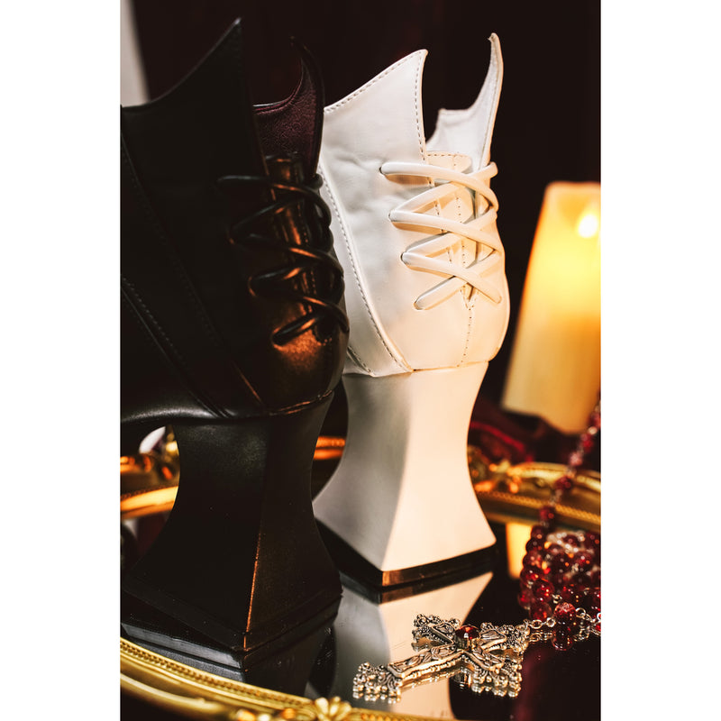 Vampire Lace-up Heeled Shoes - Black[2025年11月上旬-11月下旬発送予定]