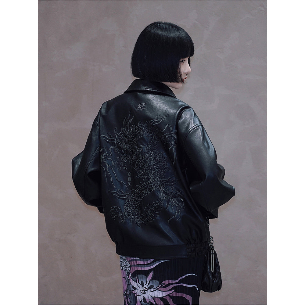 CHRISTIAN AUDIGIER レザー ジャケット 刺繍 L ブラック CHRISTIAN AUDIGIER レザー ジャケット 刺繍 L ブラック CHRISTIAN