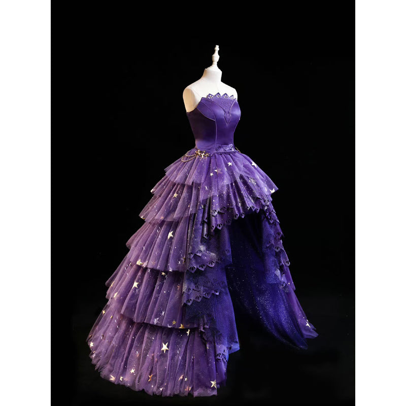 星降る夜に誘うトップスとチュールスカート - Dark Purple[2025年8月下旬-9月中旬発送予定]
