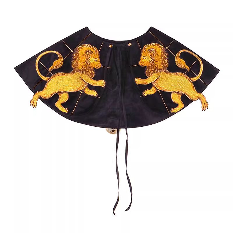 獅子の刺繍付け襟