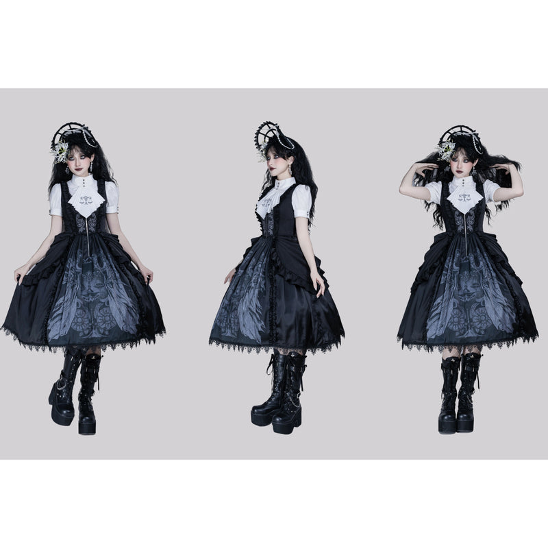 死神のお嬢様の刺繍ブラウス[2025年8月上旬-9月上旬発送予定]