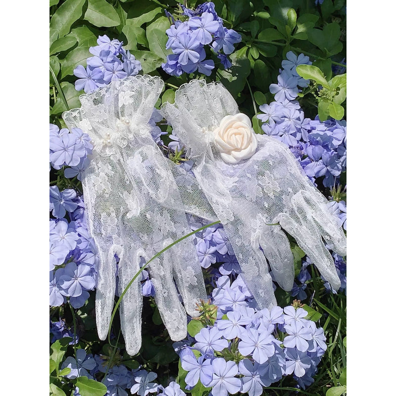 睡蓮の池の油彩画ヴィクトリアンワンピース - Light Blue[2025年8月中旬-9月中旬発送予定]