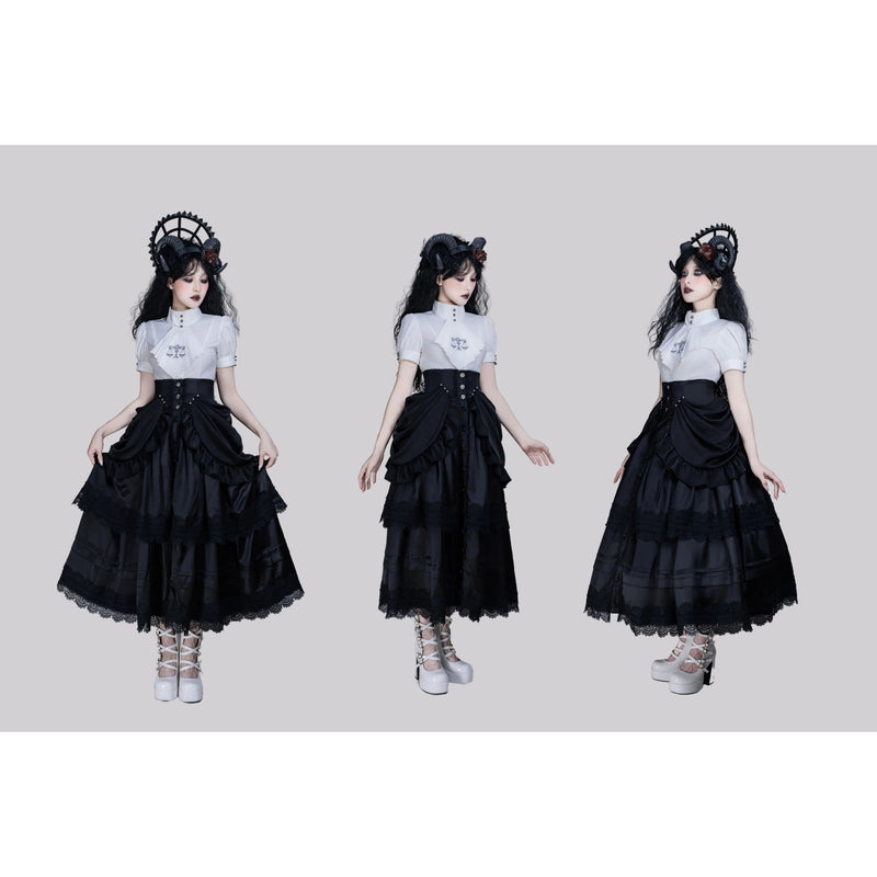 死神のお嬢様の刺繍ブラウス[2025年8月上旬-9月上旬発送予定]