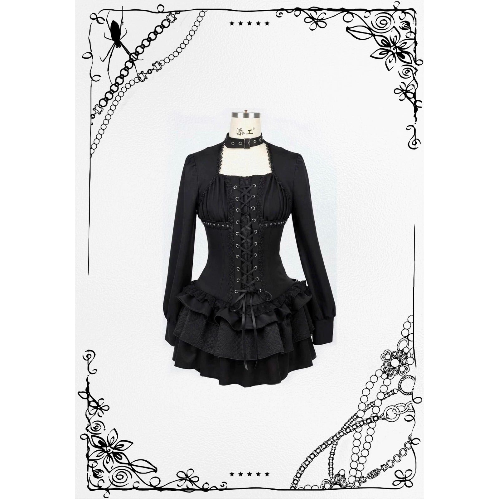 黒蝶のお嬢様のゴシックドールワンピース – ManusMachina