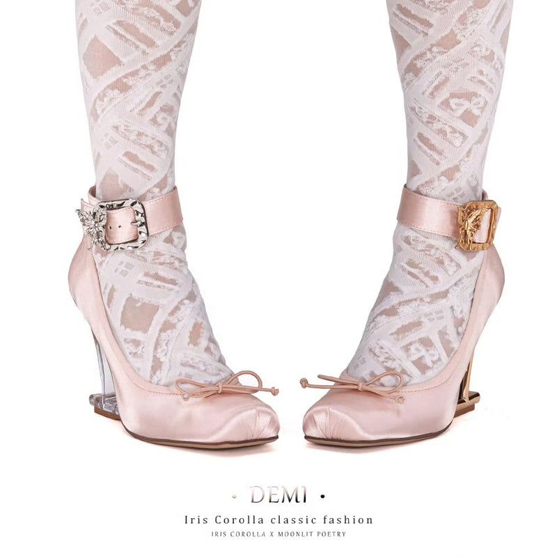 Demi Pointe High Heel Pumps (Double Ankle Strap) - Champagne Pink / Rose Gold Heel[2025年11月中旬-12月上旬発送予定]