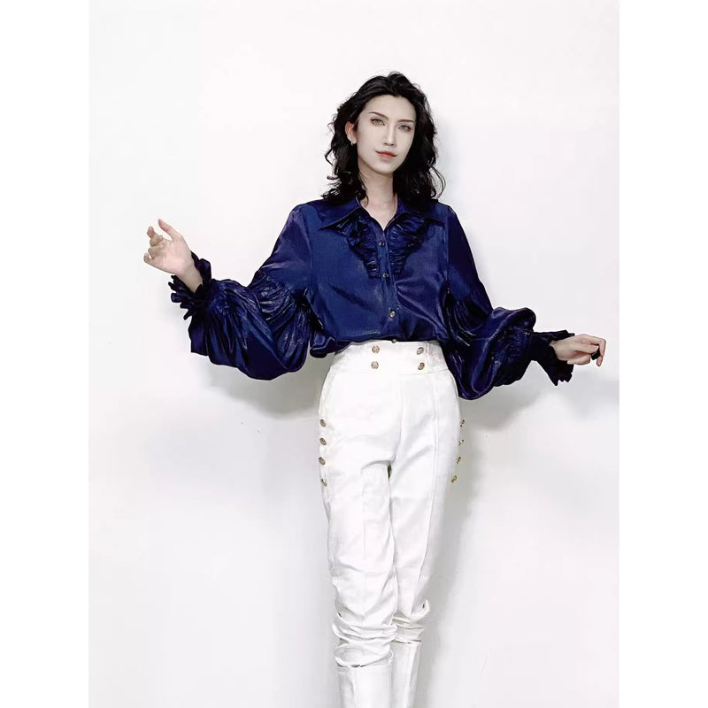 濃紺の貴公子のヴィクトリアンブラウス[2026年3月上旬-3月下旬発送予定]