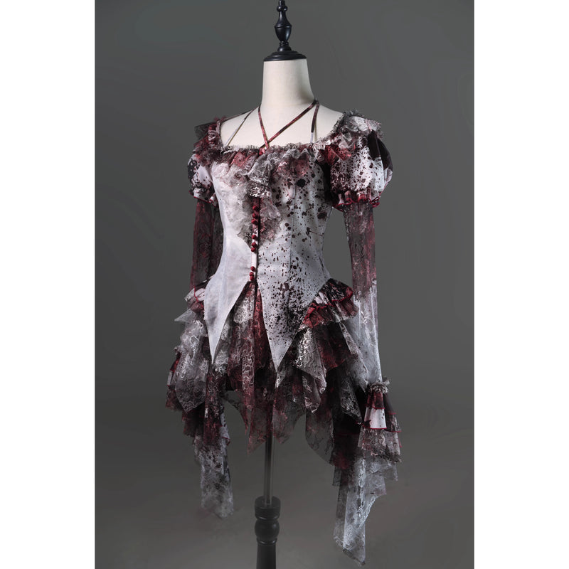 血塗れのお嬢様のゴシックスカートパンツ - Dark Red[2026年2月下旬-3月下旬発送予定]