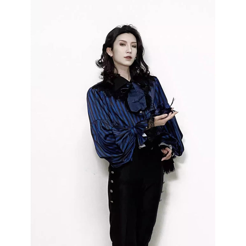 濃紺の貴族のヴァンパイアブラウス[2026年3月上旬-3月下旬発送予定]