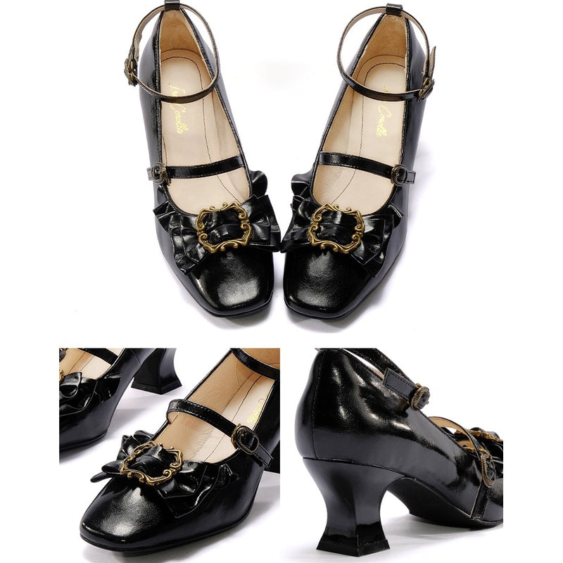 Court Ball Mary Jane Pumps - Glossy Black[2026年1月上旬-1月下旬発送予定]