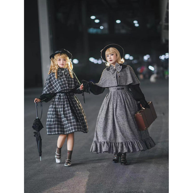 伯爵令嬢のジャンパースカートとケープ - Black Check[2026年2月上旬-3月下旬発送予定]