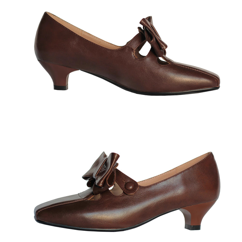 英国少女のリボンクラシカルシューズ - Brown[2025年12月下旬-2026年1月下旬発送予定]