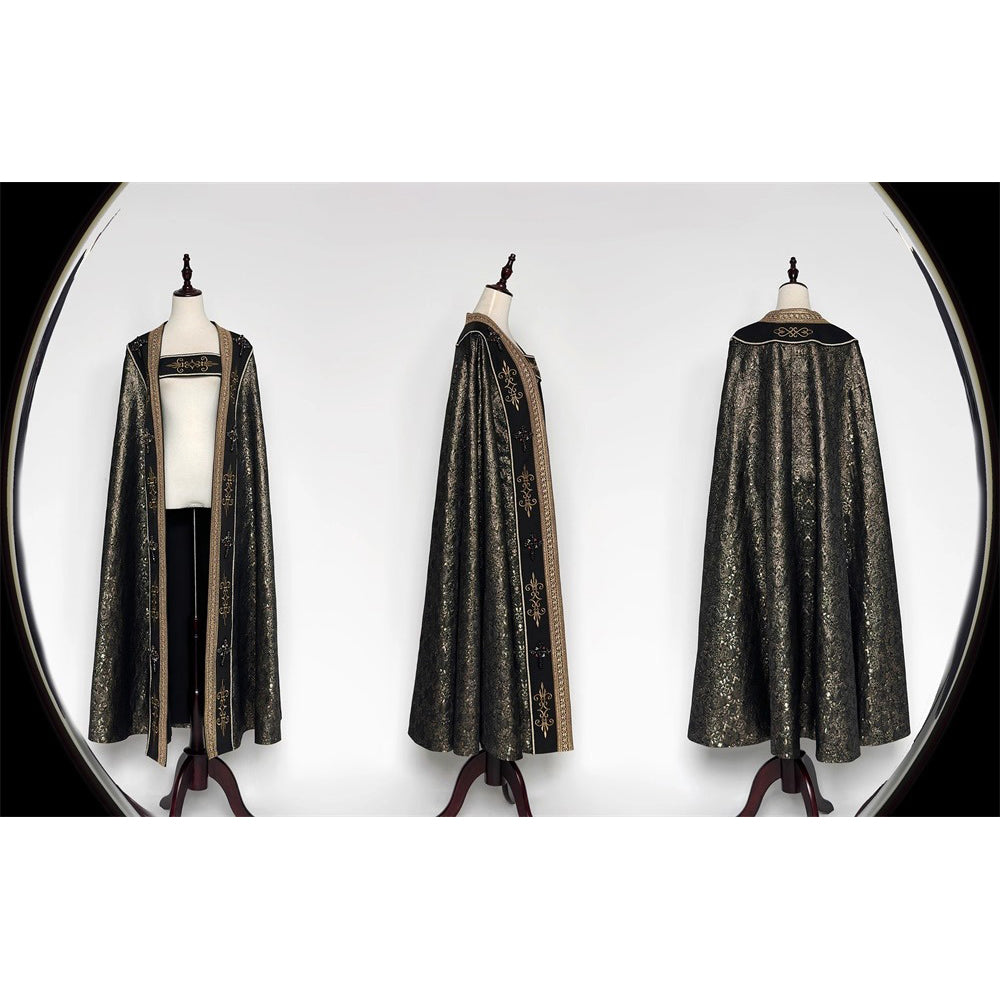 月夜の修道女の刺繍ロングマント - Black Gold[2025年12月上旬-2026年1