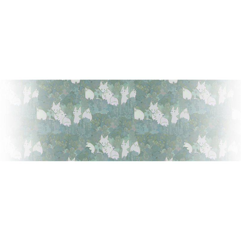 白狐の挿絵シャツ - Aqua Green
