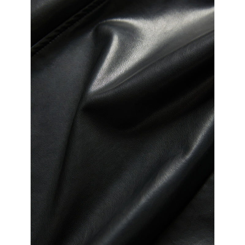 Black Long Leather Skirt